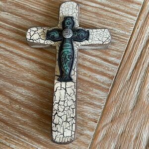 Decorative Cross with Turquoise Accents